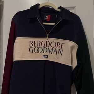 Kith Zip Up Sweater - Navy, Cream, Burgundy